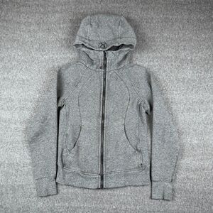 Lululemon Scuba Hoodie‎ Women's 6 Heathered Gray Cotton Fleece Full Zip Jacket